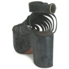 Michel Perry 12676 Schwarze Keilsandalen f&uuml;r Damen - Gr&ouml;&szlig;e 5