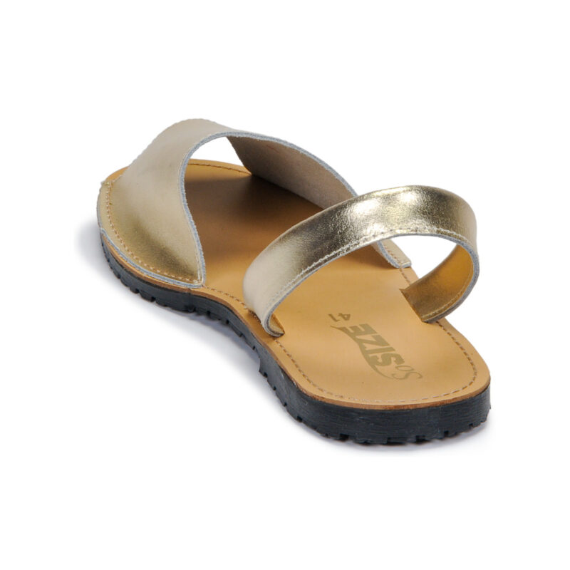 So Size LOJA Gold Damen flache Sandalen - 5