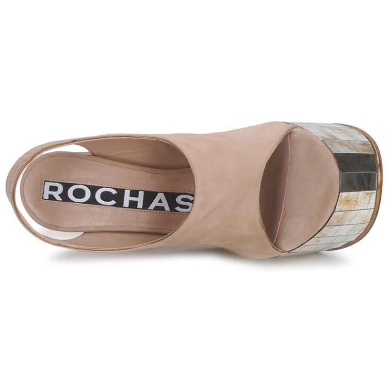 Rochas RO18175 Sandales compens&eacute;es Beige Femme - 6