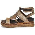 Airstep / A.S.98 LAGOS Gold Keilabsatz Sandalen Damen - 4