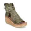 Airstep / A.S.98 NOA BUCKLE Khaki Keilabsatz-Sandalen Damen