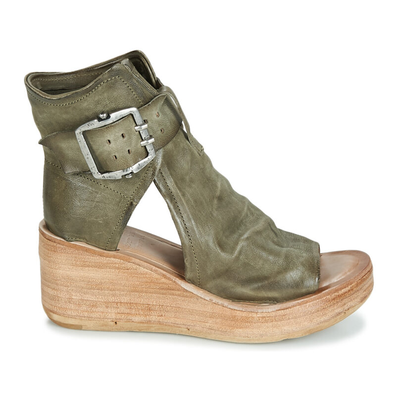 Airstep AS98 NOA BUCKLE Khaki Damen-Keilsandalen - Gr&ouml;&szlig;e 2