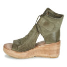 Airstep AS98 NOA BUCKLE Khaki Damen-Keilsandalen - Gr&ouml;&szlig;e 4