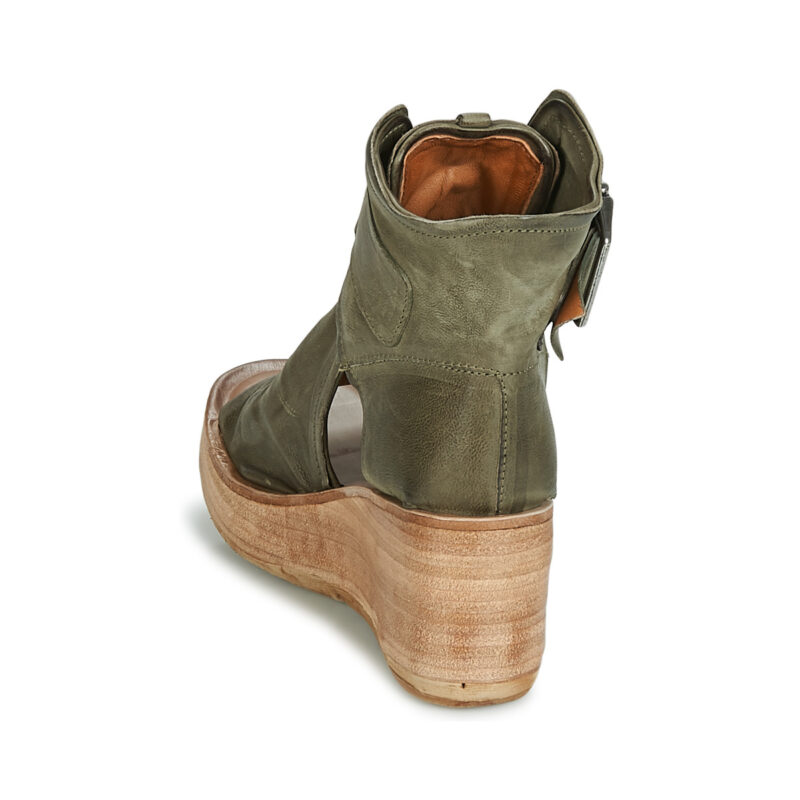 Airstep AS98 NOA BUCKLE Khaki Damen-Keilsandalen - Gr&ouml;&szlig;e 5