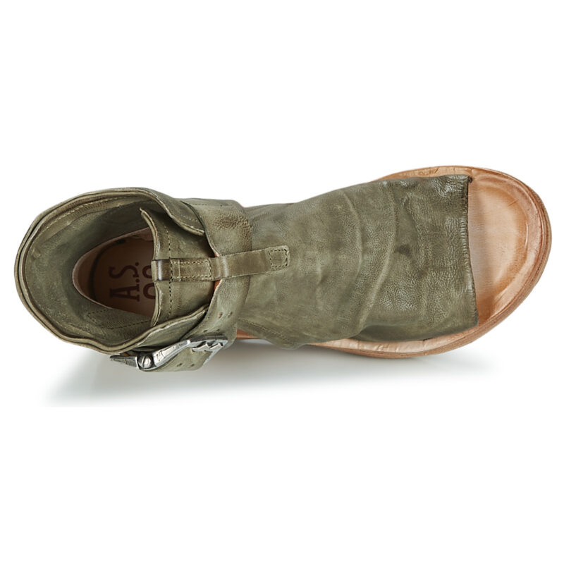 Airstep AS98 NOA BUCKLE Khaki Damen-Keilsandalen - Gr&ouml;&szlig;e 6