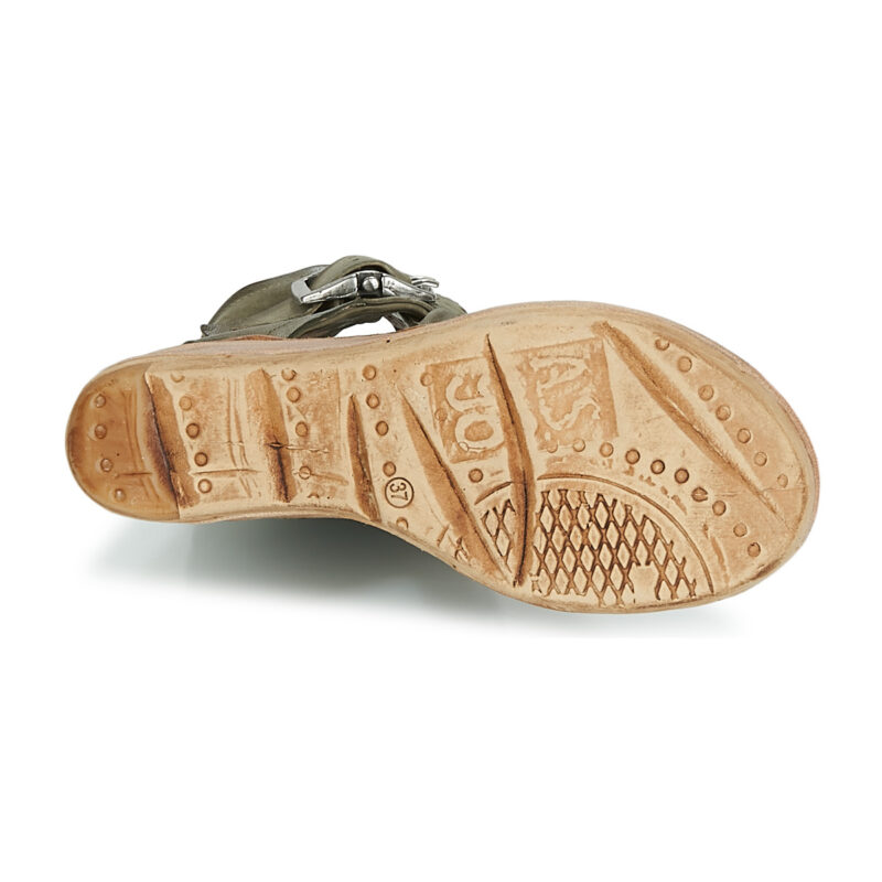 Airstep AS98 NOA BUCKLE Khaki Damen-Keilsandalen - Gr&ouml;&szlig;e 7