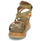 Airstep AS98 LAGOS Khaki Damen-Keilsandalen - Gr&ouml;&szlig;e 3