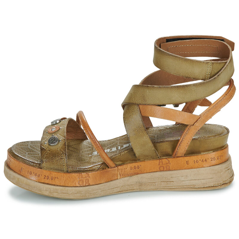 Airstep AS98 LAGOS Khaki Damen-Keilsandalen - Gr&ouml;&szlig;e 4