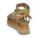 Airstep AS98 LAGOS Khaki Damen-Keilsandalen - Gr&ouml;&szlig;e 5