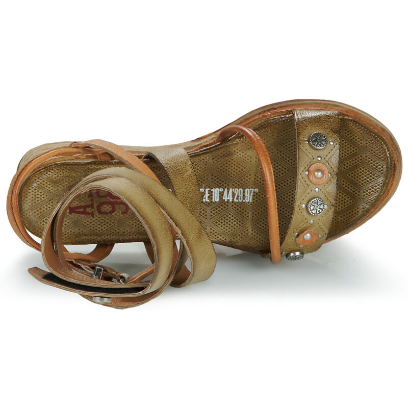 Airstep AS98 LAGOS Khaki Damen-Keilsandalen - Gr&ouml;&szlig;e 7