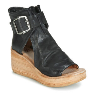 Airstep / A.S.98 NOA BUCKLE Nero Sandali con zeppa Donna