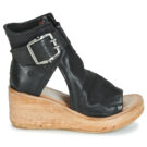 Airstep / A.S.98 NOA BUCKLE Schwarz Keilabsatz Sandalen Damen - 2