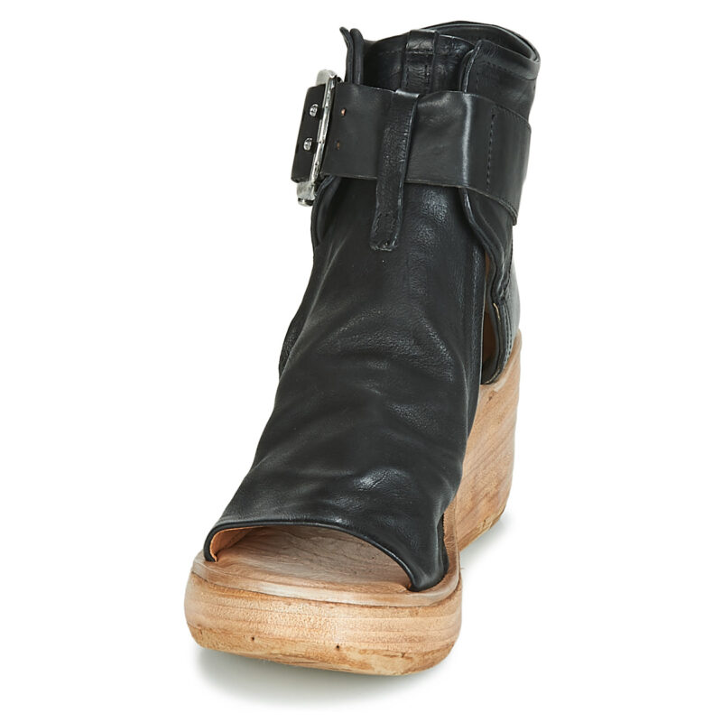 Airstep / A.S.98 NOA BUCKLE Schwarz Keilabsatz Sandalen Damen - 3