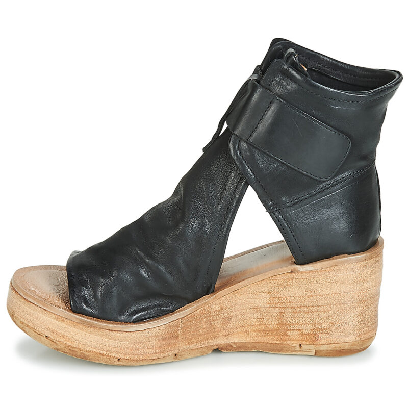 Airstep / A.S.98 NOA BUCKLE Schwarz Keilabsatz Sandalen Damen - 4