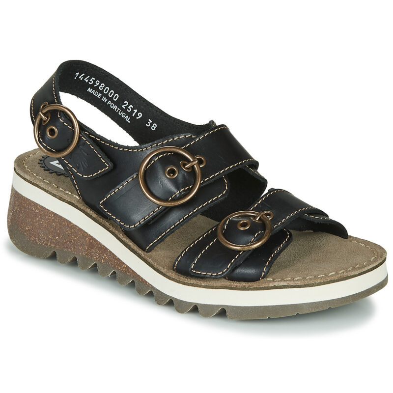 Fly London Sandales compens&eacute;es noires TEAR2 FLY pour femmes - 1