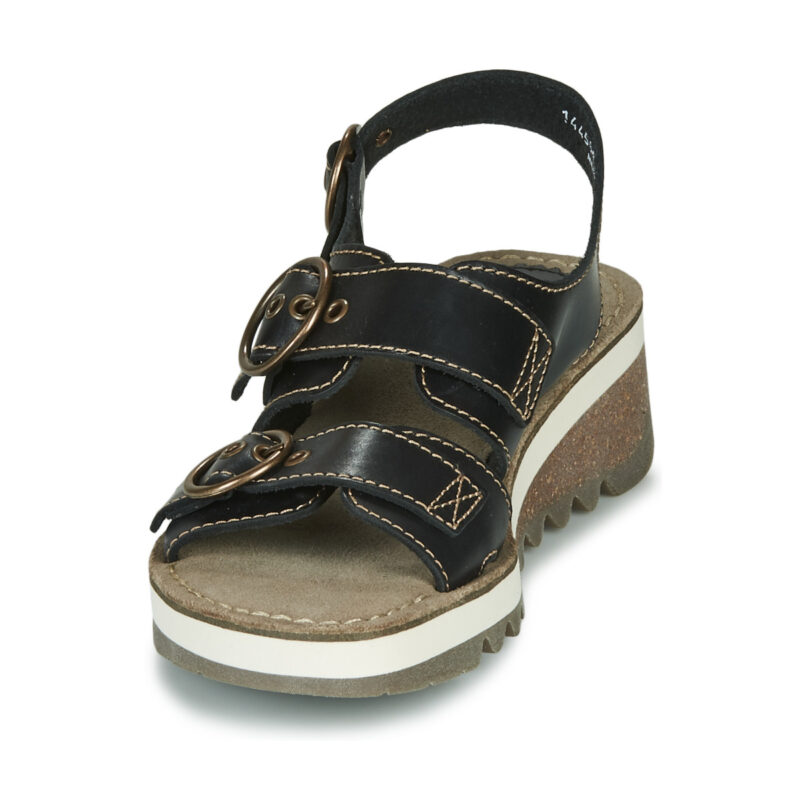 Fly London Sandales compens&eacute;es noires TEAR2 FLY pour femmes - 3
