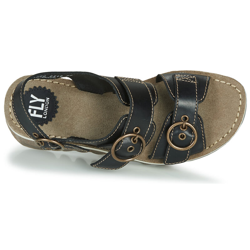 Fly London Sandales compens&eacute;es noires TEAR2 FLY pour femmes - 6