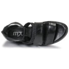Mjus BELLANERA Schwarze Keilsandalen f&uuml;r Damen - Gr&ouml;&szlig;e 6