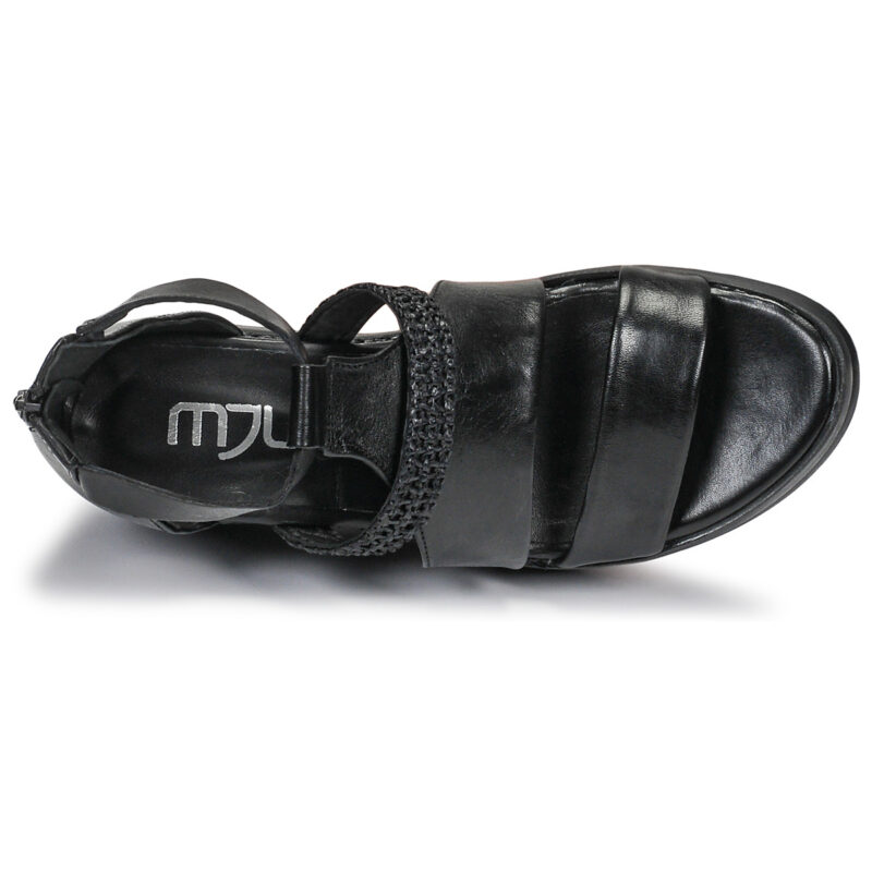Mjus BELLANERA Schwarze Keilsandalen f&uuml;r Damen - Gr&ouml;&szlig;e 6