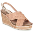 Sandalias de cu&ntilde;a Refresh NANI color beige para mujer - 1