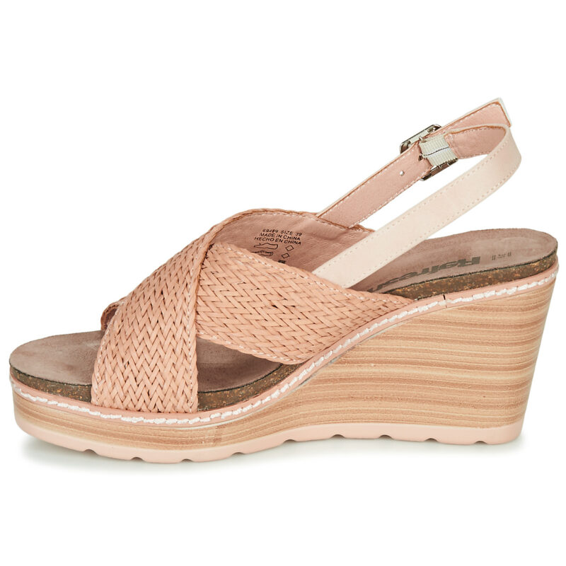 Sandalias de cu&ntilde;a Refresh NANI color beige para mujer - 4
