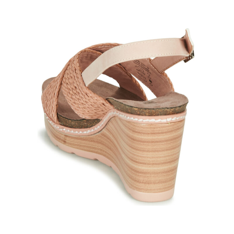 Sandalias de cu&ntilde;a Refresh NANI color beige para mujer - 5