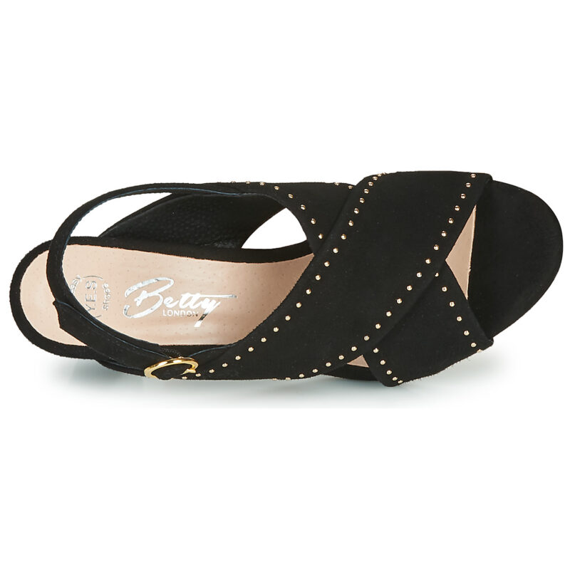 Betty London MADINE Negro Sandalias de tac&oacute;n Mujer - 6