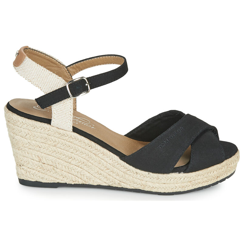 Tom Tailor NOUMI Keilsandalen, schwarz, Damen - Gr&ouml;&szlig;e 2