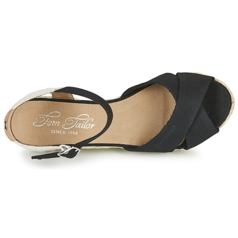 Tom Tailor NOUMI Keilsandalen, schwarz, Damen - Gr&ouml;&szlig;e 6