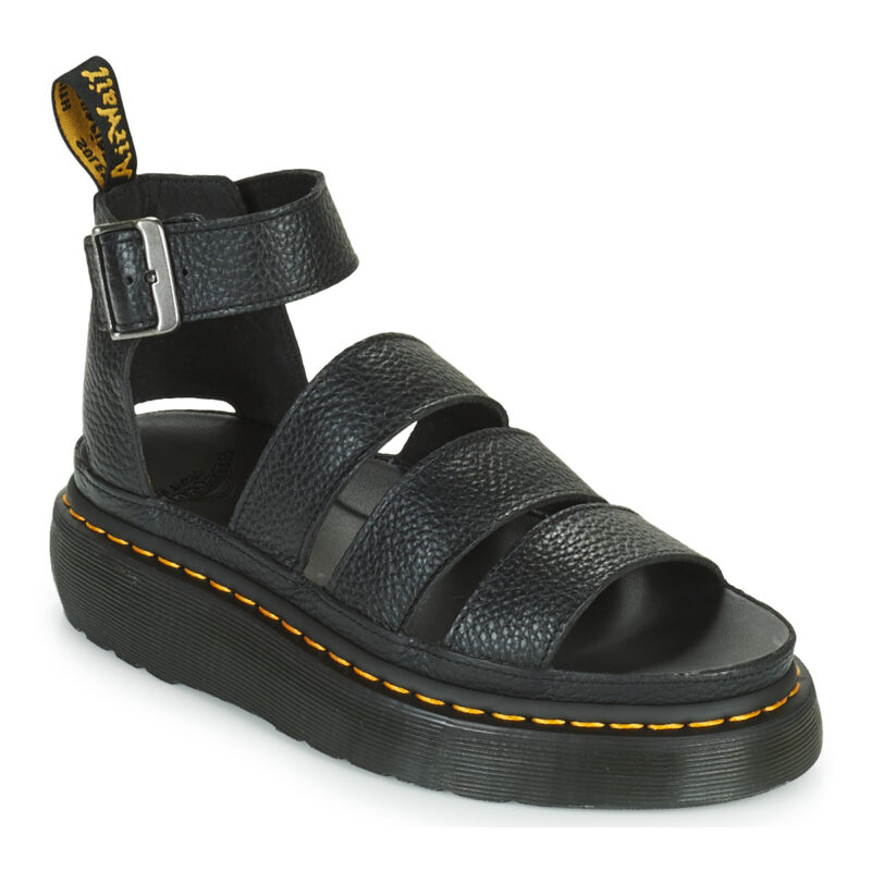 Dr. Martens CLARISSA II QUAD BLACK MILLED NAPPA Black Women's Flat Sandals - 1