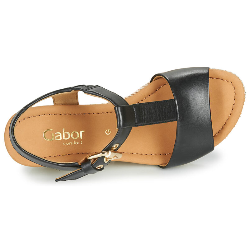 Gabor Sandales compens&eacute;es noires pour femmes - 6282457 - Pointure 6