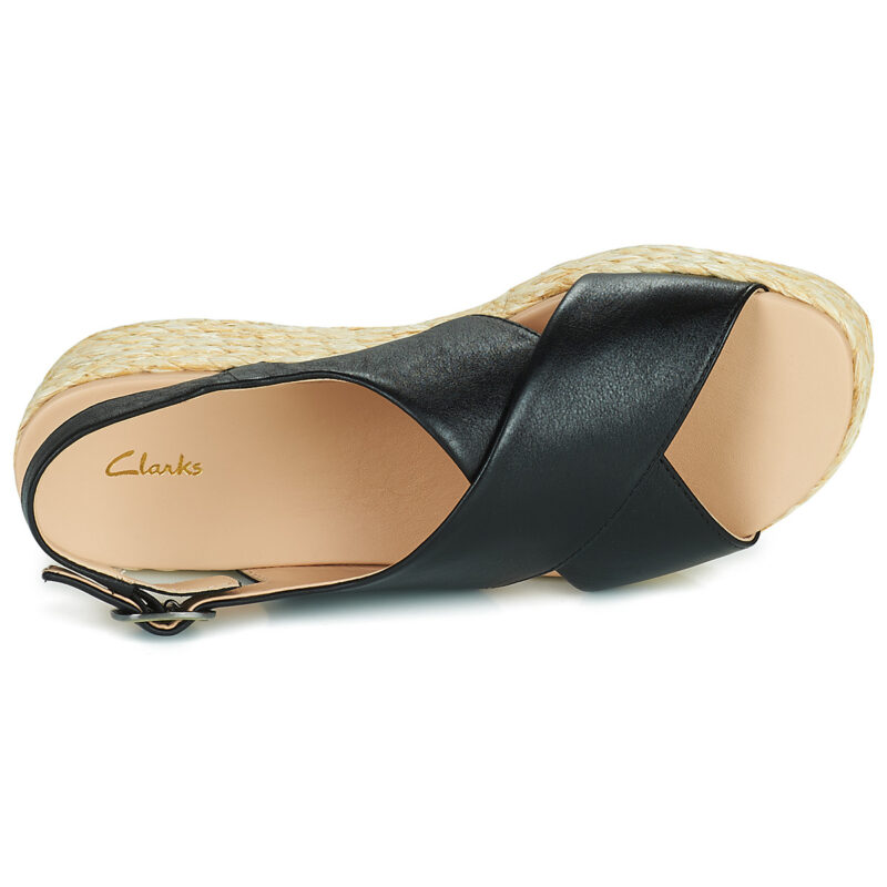 Clarks Sandales compens&eacute;es noires KIMMEI CROSS pour femmes - 6