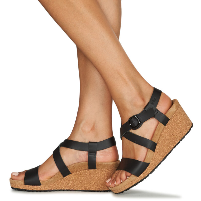 Papillio  SIBYL RING BUCKLE  Nero -  Sandali con zeppa  Donna - 8