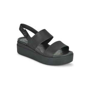 Crocs CROCS BROOKLYN LOW WEDGE W Schwarze flache Damensandalen