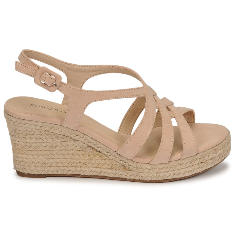 Moony Mood ONICE Beige Keilabsatz-Sandalen Damen - 2