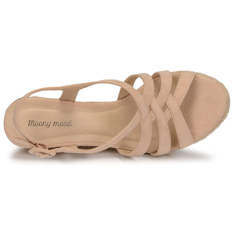 Moony Mood ONICE Beige Keilabsatz-Sandalen Damen - 6