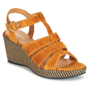Adige FLORY V4 UNDER SAFRAN Gelbe Damen-Keilsandalen