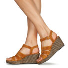 Adige FLORY V4 UNDER SAFRAN Yellow Wedge Sandals Women - 8