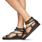 Airstep / A.S.98 POLA SQUARE Schwarz Flache Sandalen Damen - 8