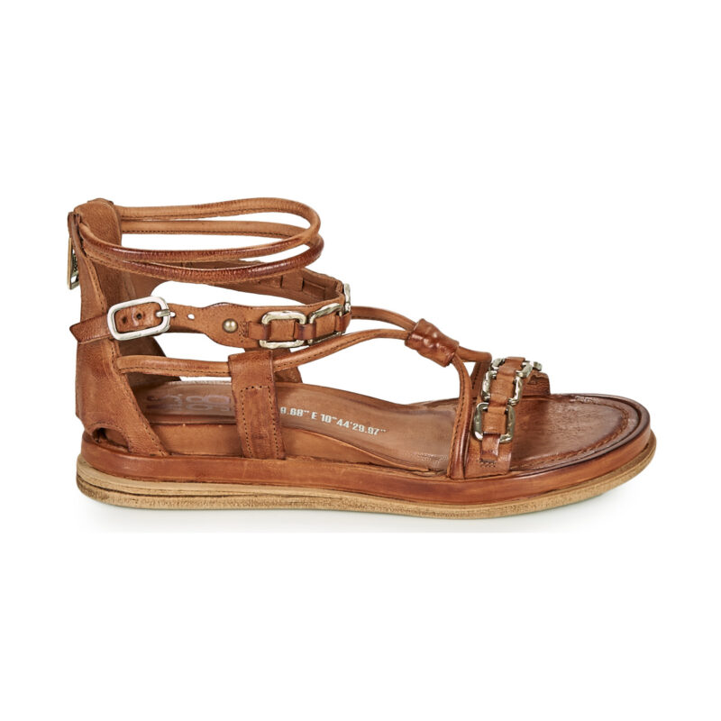 Airstep AS98 POLA SQUARE Braune Damen-Sandalen mit niedrigem Schaft - Gr&ouml;&szlig;e 2