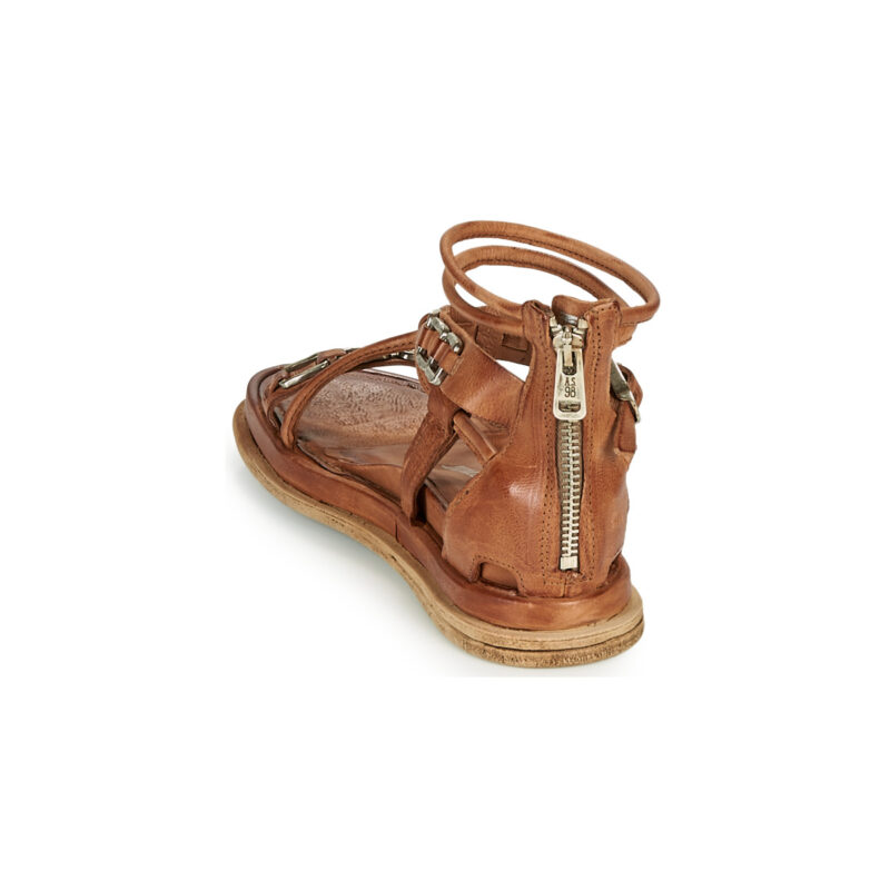 Airstep AS98 POLA SQUARE Braune Damen-Sandalen mit niedrigem Schaft - Gr&ouml;&szlig;e 5