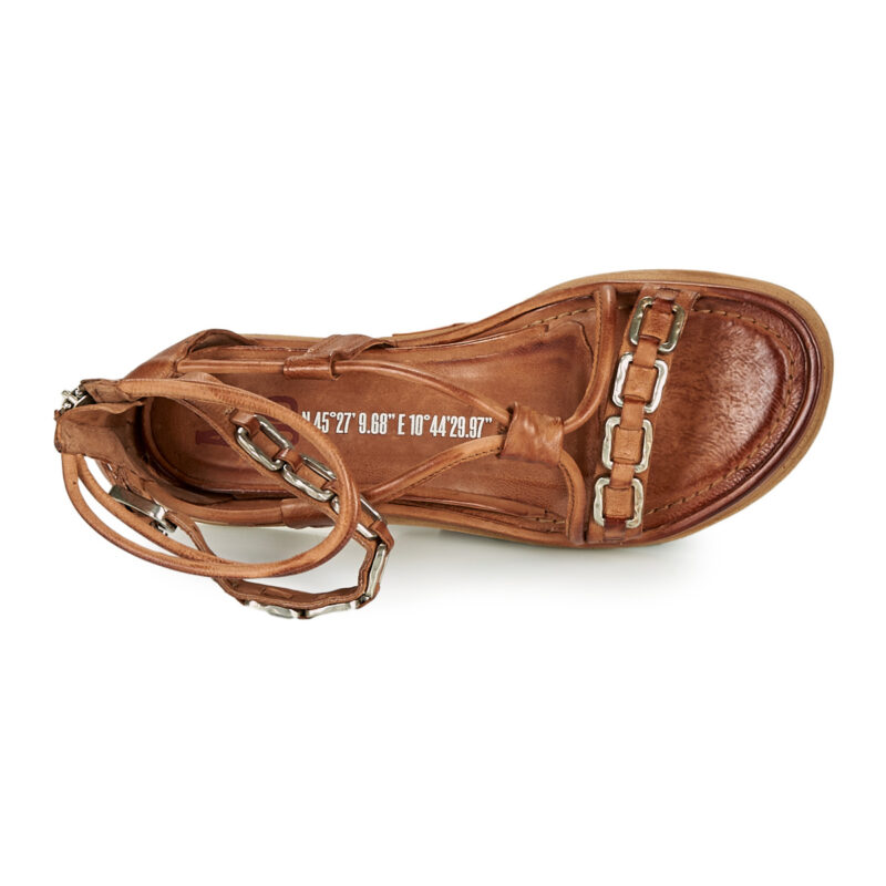 Airstep AS98 POLA SQUARE Braune Damen-Sandalen mit niedrigem Schaft - Gr&ouml;&szlig;e 6