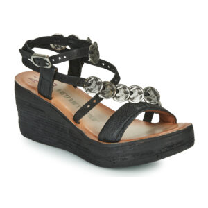Airstep / AS98 NOA Schwarze Keilsandalen f&uuml;r Damen