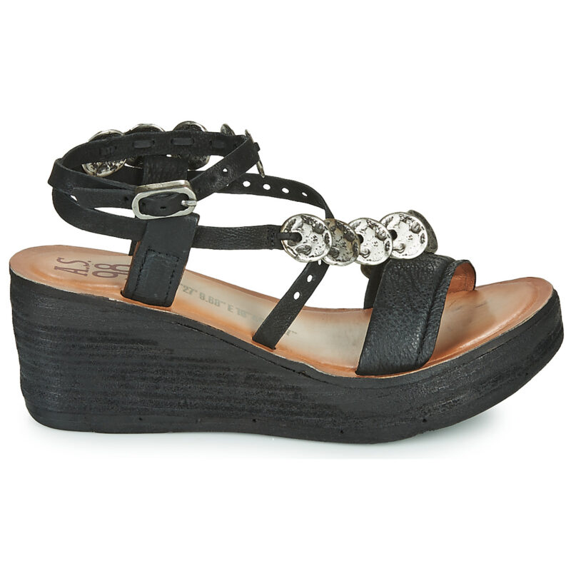 Airstep AS98 NOA Schwarze Keilsandalen f&uuml;r Damen - Gr&ouml;&szlig;e 2