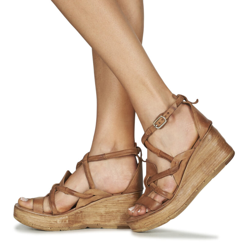 Airstep / A.S.98 NOA STRAP Braun Keilabsatz Sandalen Damen - 8
