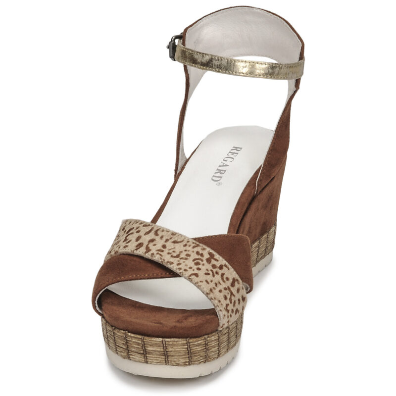 Regard DOUAI Marrone Sandali con zeppa Donna - 3