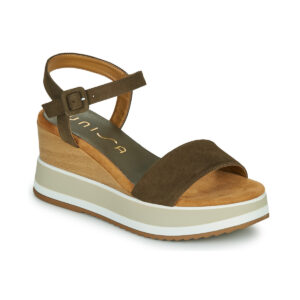 Unisa KOLLA Khaki Damen-Keilsandalen
