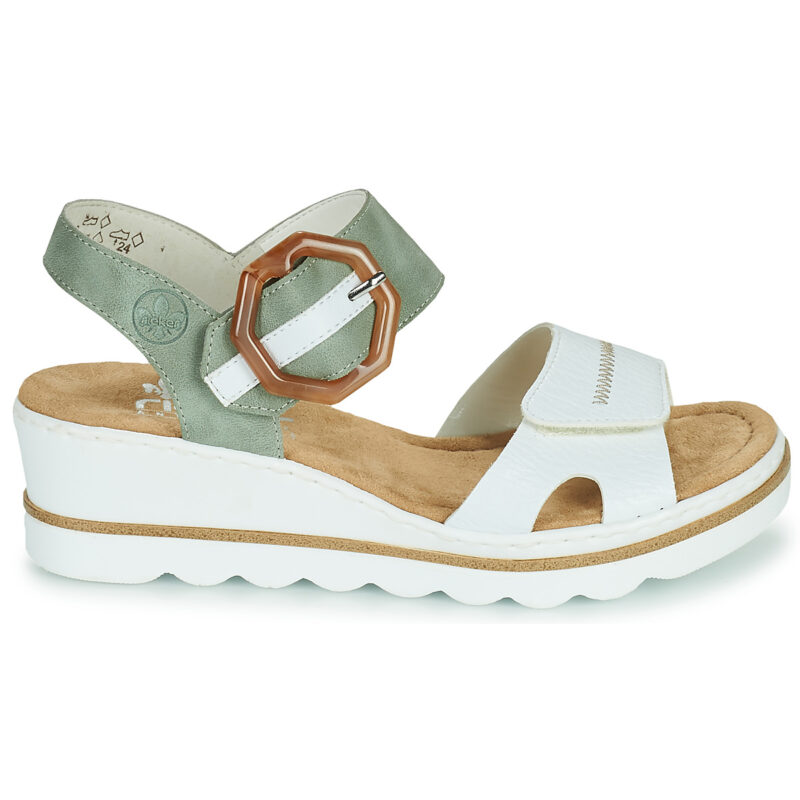Rieker SOLLA Green Wedge Sandals Women - 2