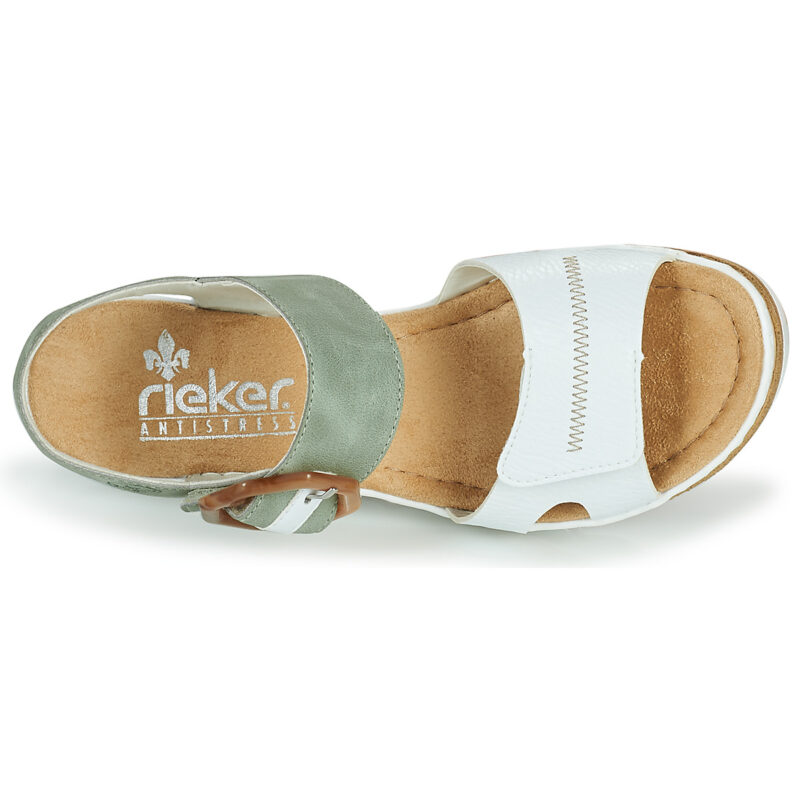 Rieker SOLLA Green Wedge Sandals Women - 6