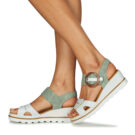 Rieker SOLLA Green Wedge Sandals Women - 8